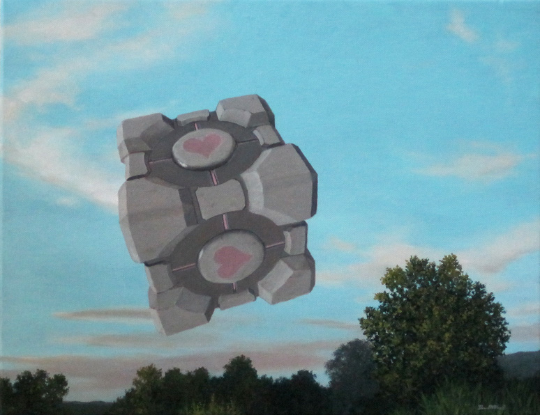 Weighted Companion Cube at the Park by Bruce Mitchell